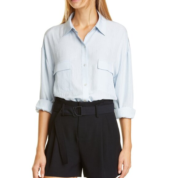 NWT Vince Utility Button Up Top- for Office Brunch or Travel